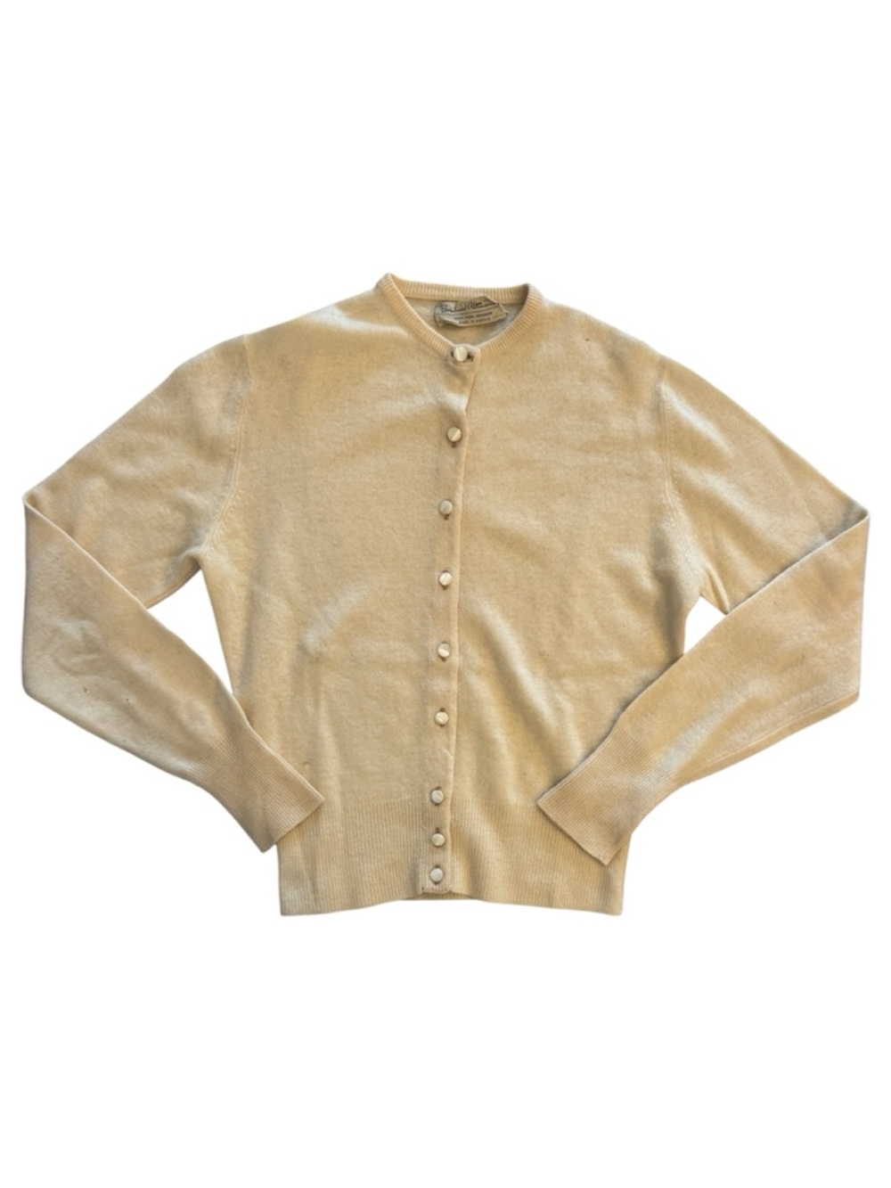 Vintage Bernhard Altmann 100% Cashmere Butter Yellow Cardigan Size XS